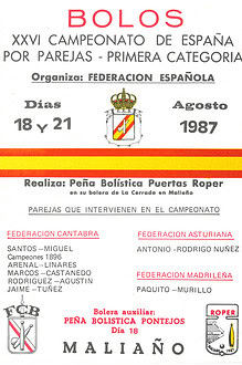 Cpto. de España 1ª Par Bolo Palma 1987