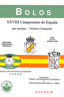 Cpto. de España 1ª Par Bolo Palma 1989