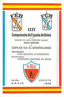 Cpto. de España 1ª Ind. Bolo Palma 1976