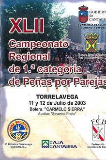 Cpto. Regional 1ª Par. Bolo Palma 2003