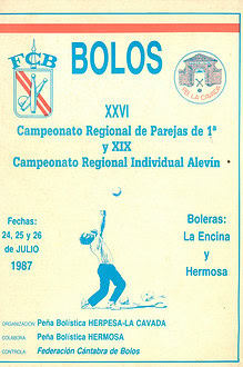 Cpto. Regional 1ª Par. y Cpto. Regional Alevín Bolo Palma 1987